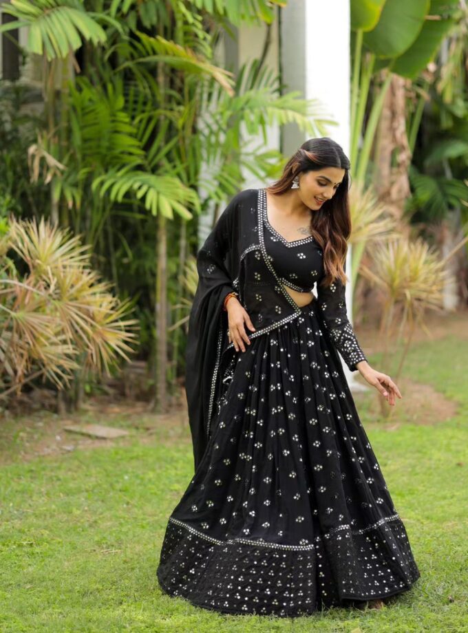 Balck Sequnce Lehngha choli with Stylish Blouse