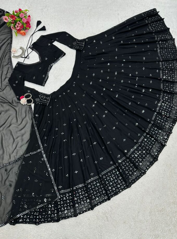 Balck Sequnce Lehngha choli with Stylish Blouse