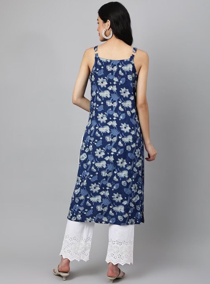 Women New Floral Print Straight Kurti