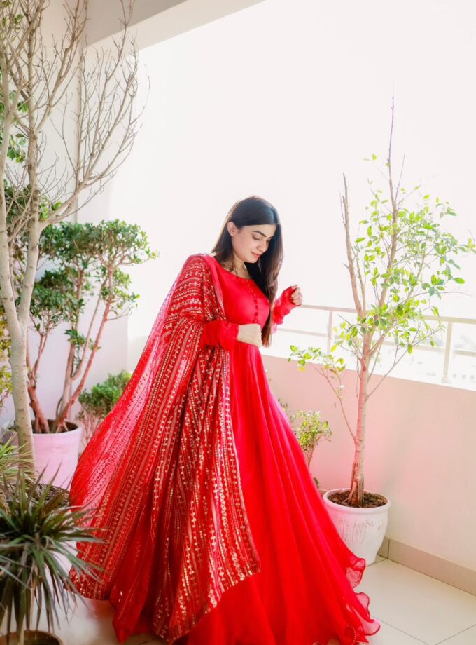 Fabulous Red Festival Wear Gown With Dupatta