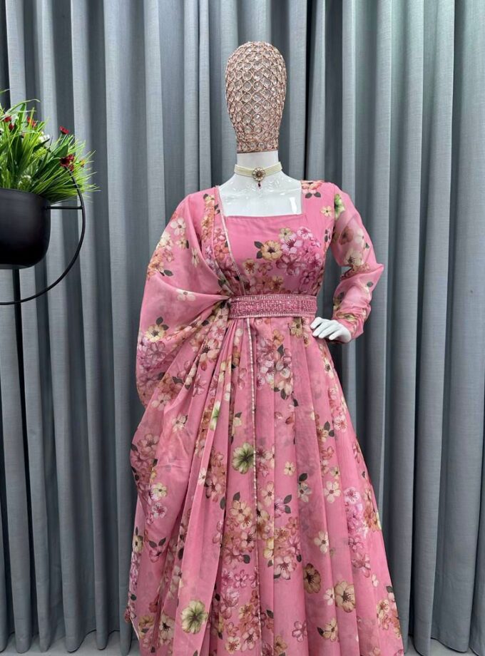 Presenting Lavender Colour Digital Printed Anarkali Suit