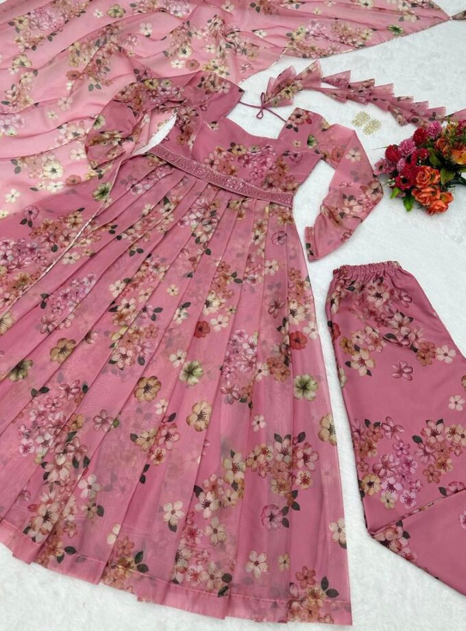 Presenting Lavender Colour Digital Printed Anarkali Suit