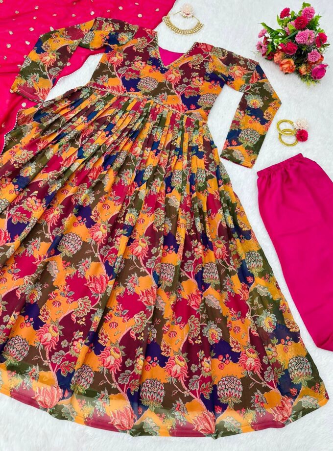 Exclusive Multi Color Digital Printed Designer Suit