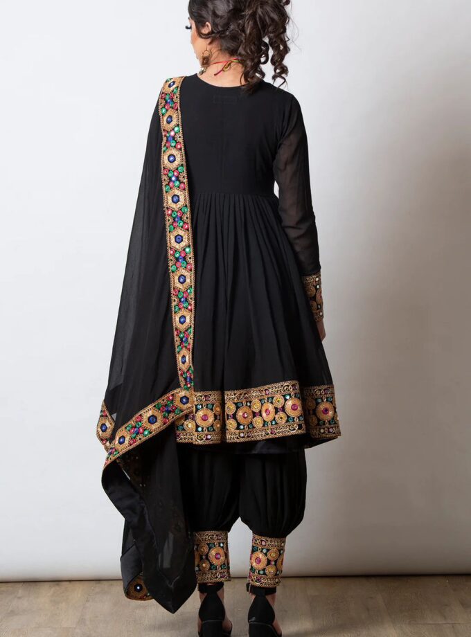 Pretty Black Colour Mirror Work Beautiful Designer Suit
