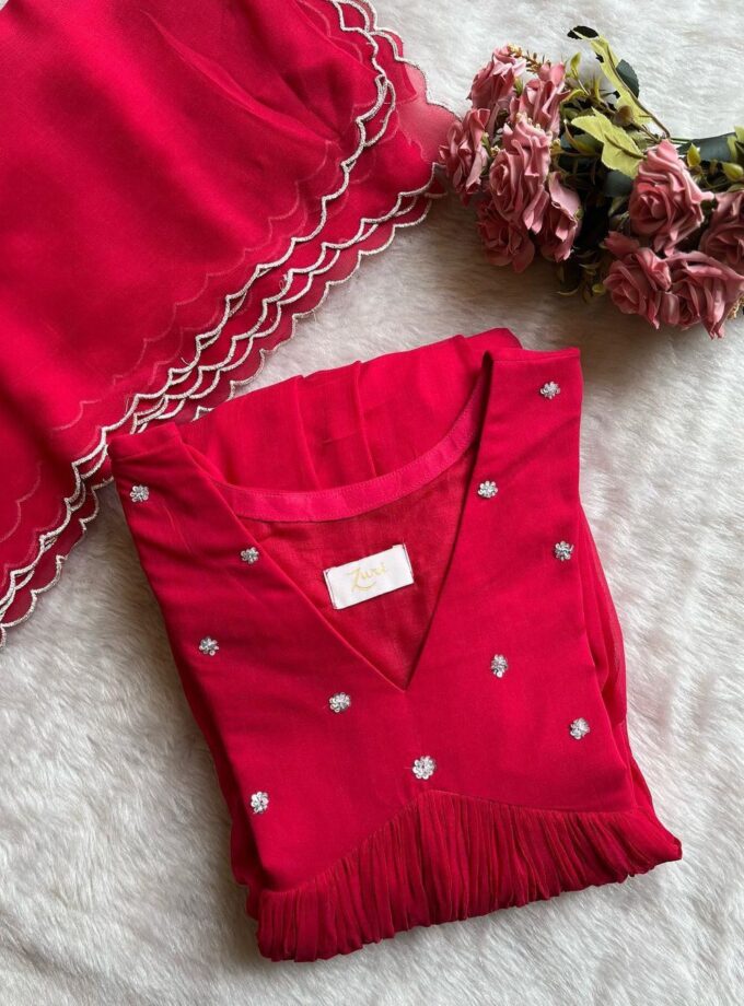 Havy Rayon Fabric with Inner and Sequnce Work Designer Suit