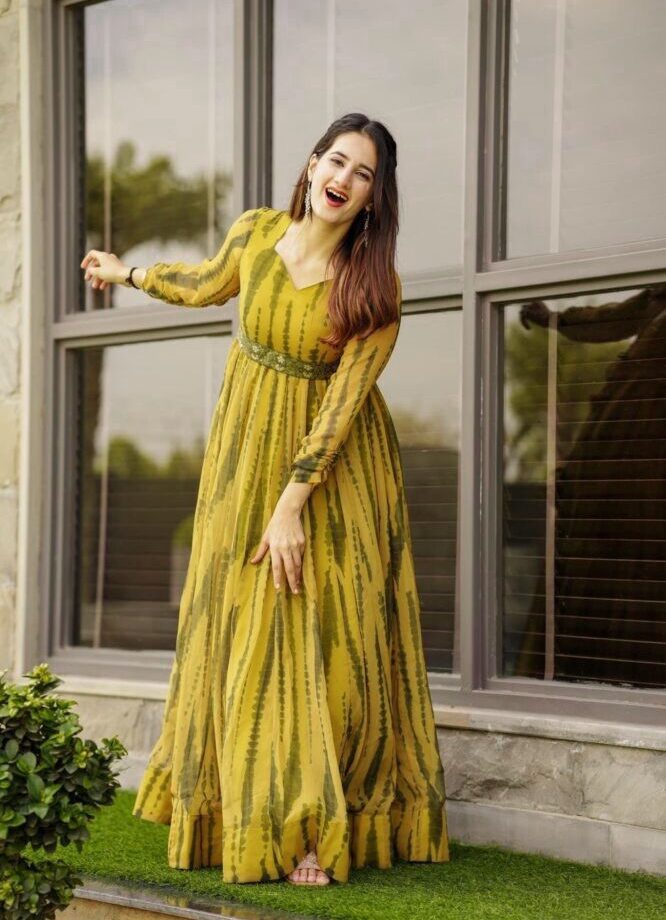 Georgette Fabric with Digital Printed Designer Gown