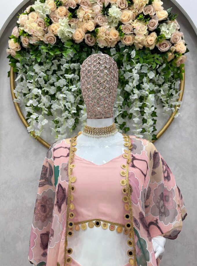 Designer Western Style Dhoti and Silk Fabric Choli