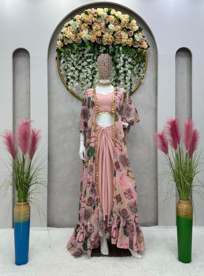 Designer Western Style Dhoti and Silk Fabric Choli