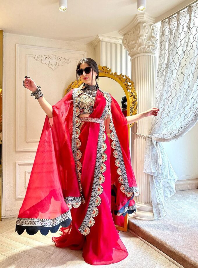 Beautiful Sequence Work Designer indo Western Sharara Set