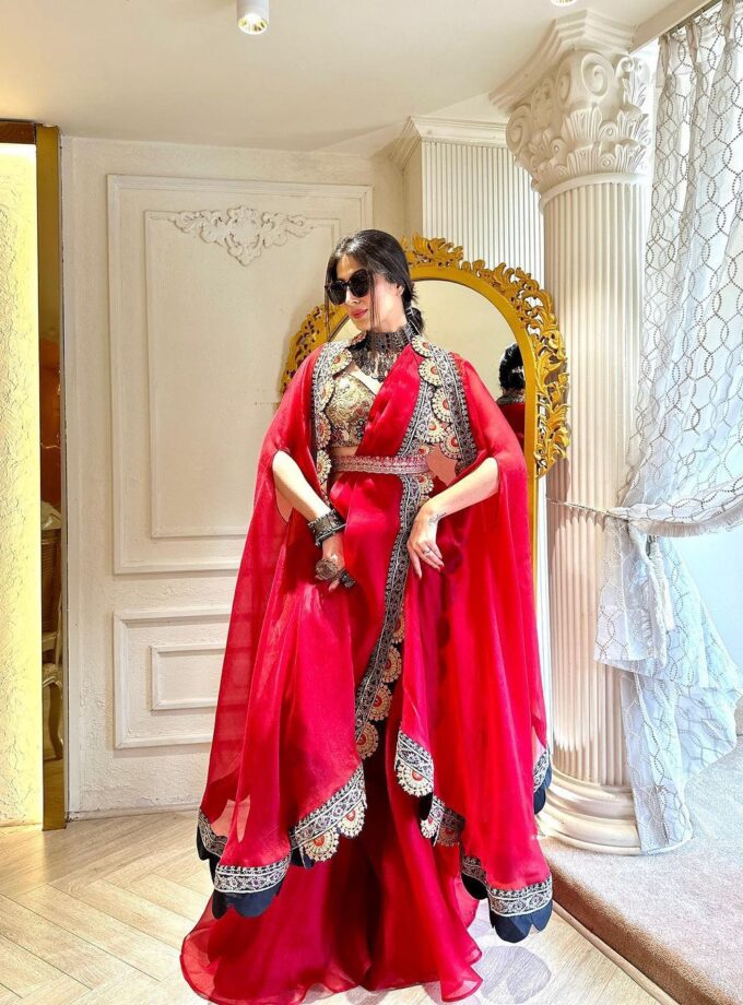 Beautiful Sequence Work Designer indo Western Sharara Set