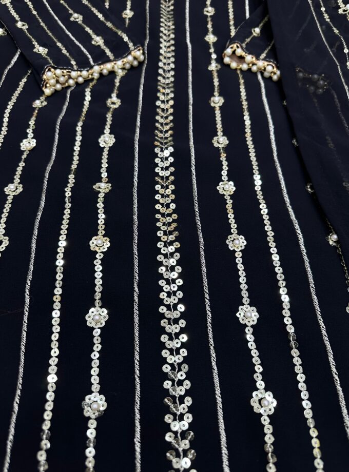 Georgette Both Side Work with Fancy Lace Designer Suit