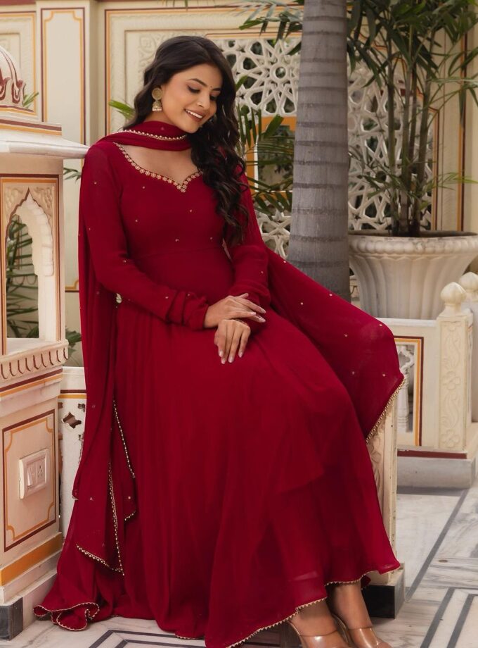 Georgette fabric and Moti Lace work with Stone Work Designer Suit