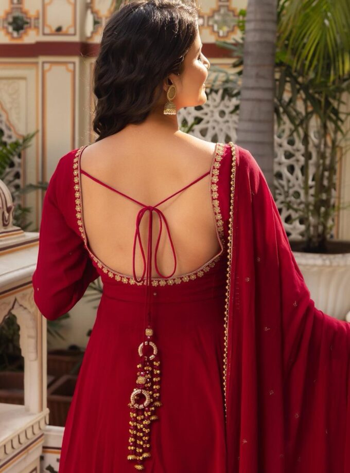 Georgette fabric and Moti Lace work with Stone Work Designer Suit