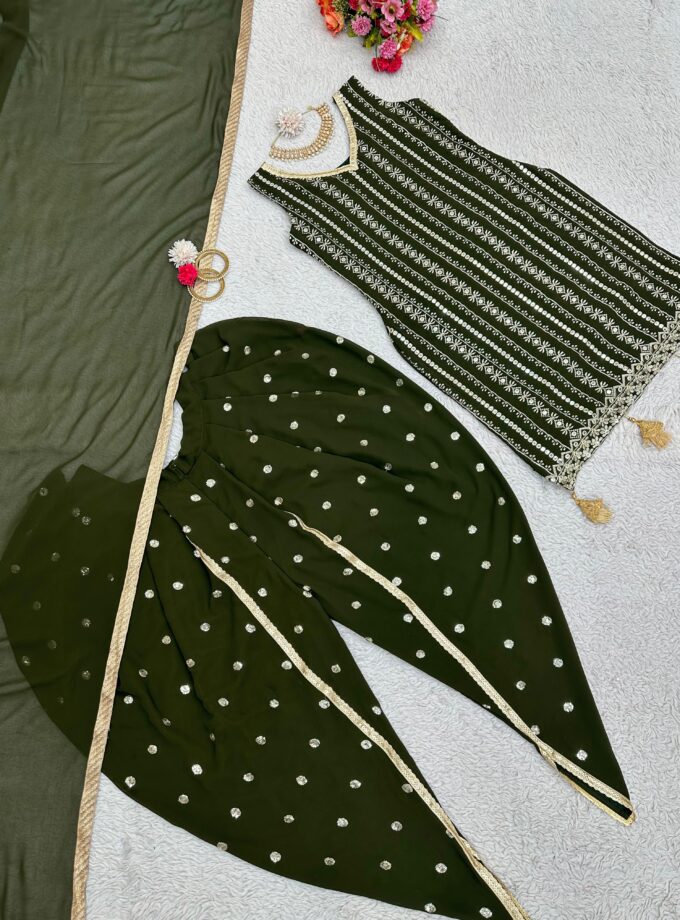 Sequnce Work with Georgette Fabric Designer Suit