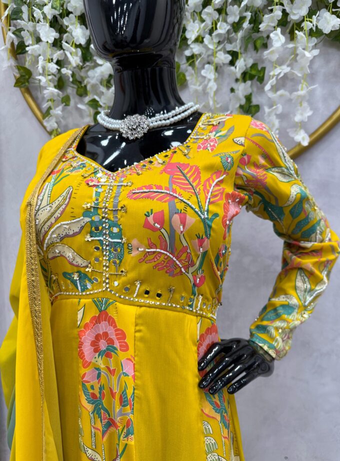 Beautiful Digital Printed and Fancy Lace Designer Suit