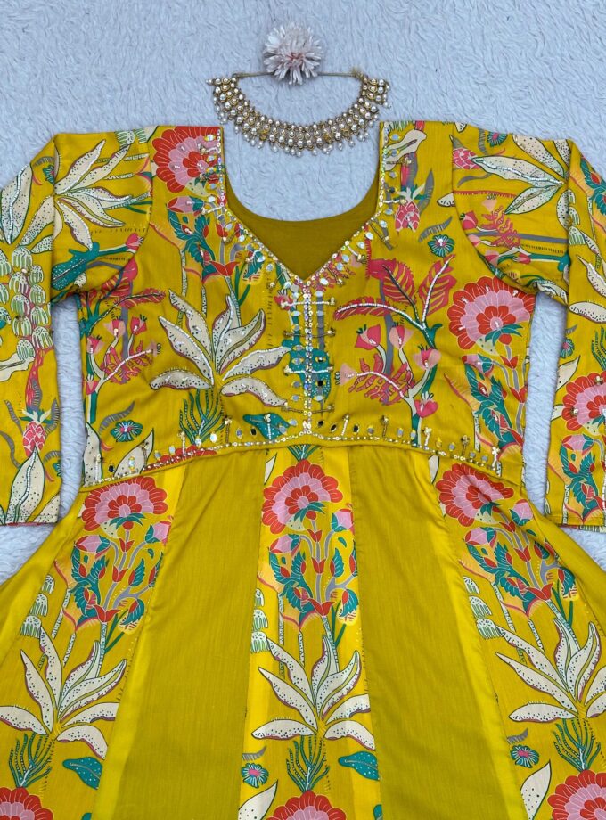 Beautiful Digital Printed and Fancy Lace Designer Suit