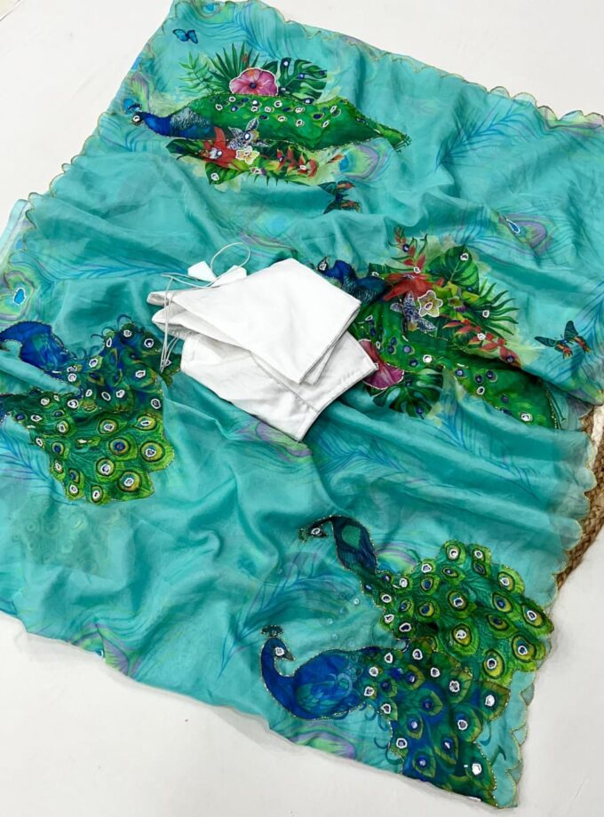 Madhurya Handcrafted Peacock Themed Saree for Festive Looks