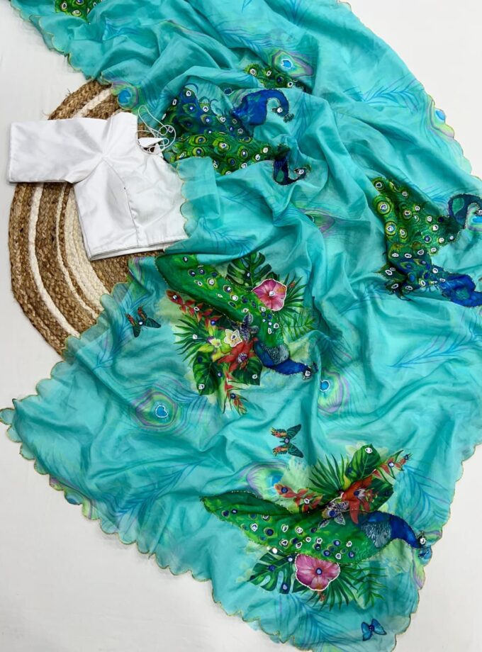 Madhurya Handcrafted Peacock Themed Saree for Festive Looks