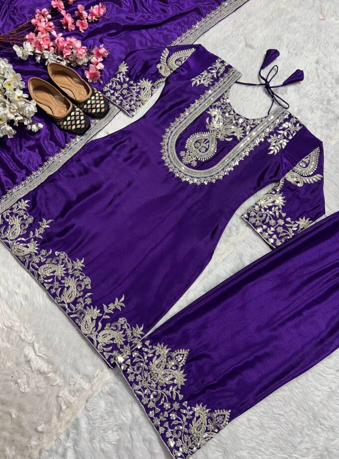 Madhurya Designer Blue Kurta Set with Heavy Embroidery