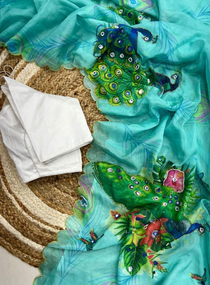 Madhurya Handcrafted Peacock Themed Saree for Festive Looks