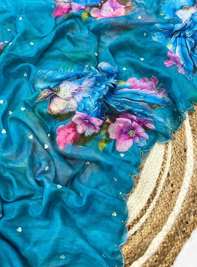 Madhurya Handcrafted Birds and Floral Saree