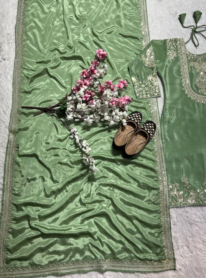 Madhurya Luxury Embroidered Silk Suit Set for Festive Occasions