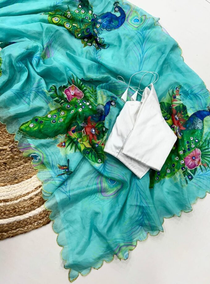 Madhurya Handcrafted Peacock Themed Saree for Festive Looks