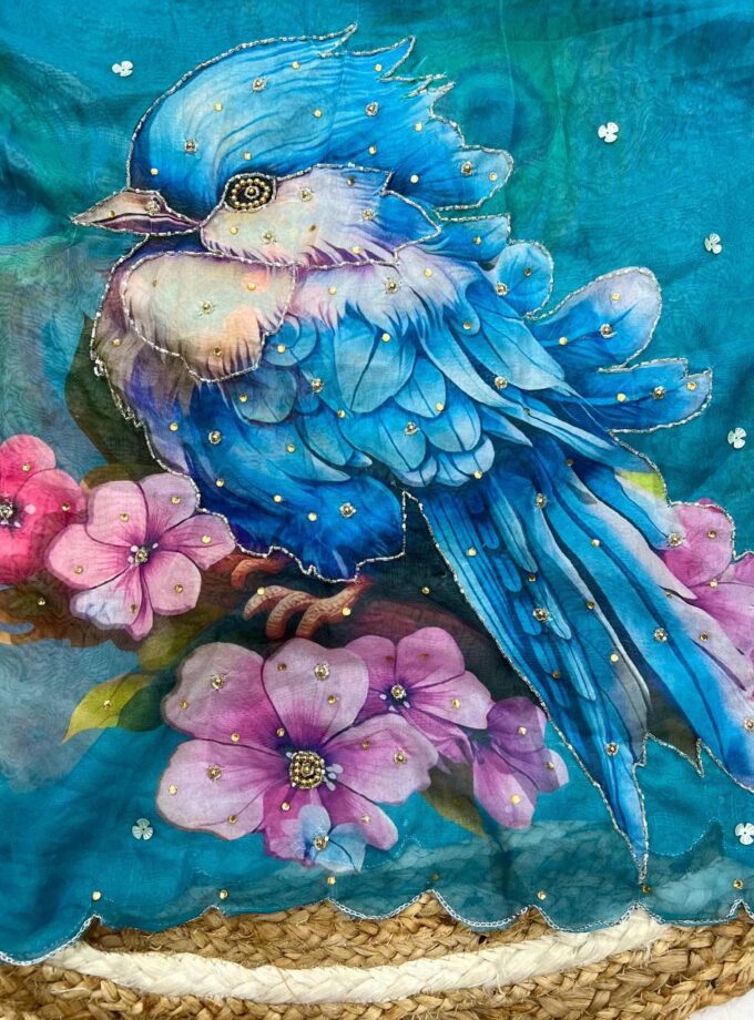 Madhurya Handcrafted Birds and Floral Saree