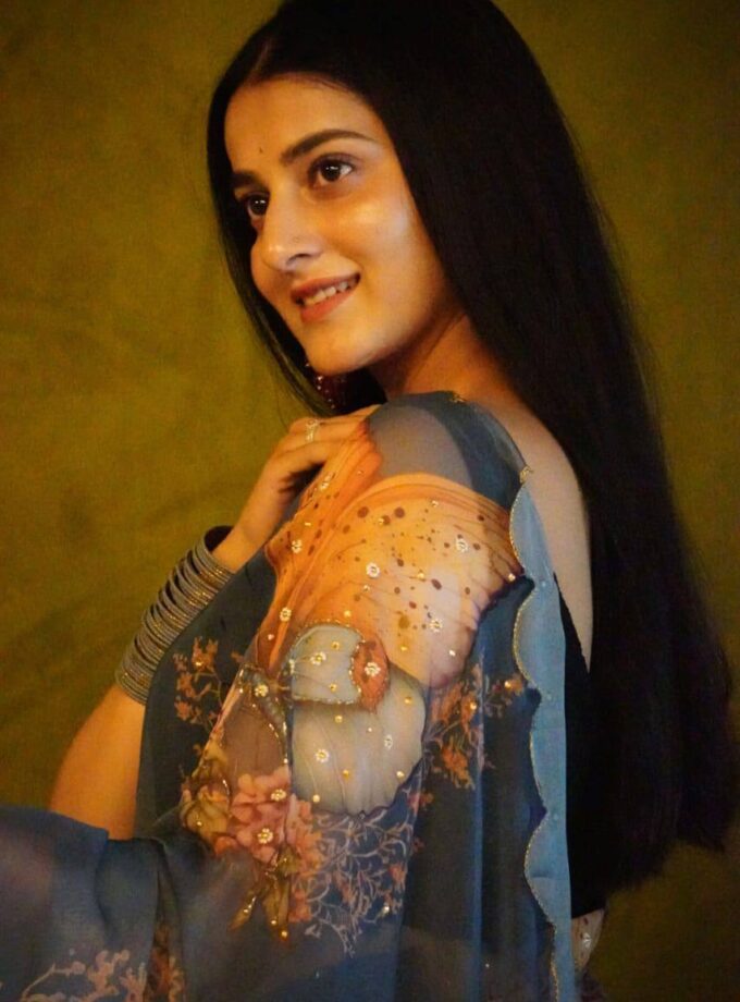 Madhurya Trendy Casual Wear Saree in Blue with Floral Design