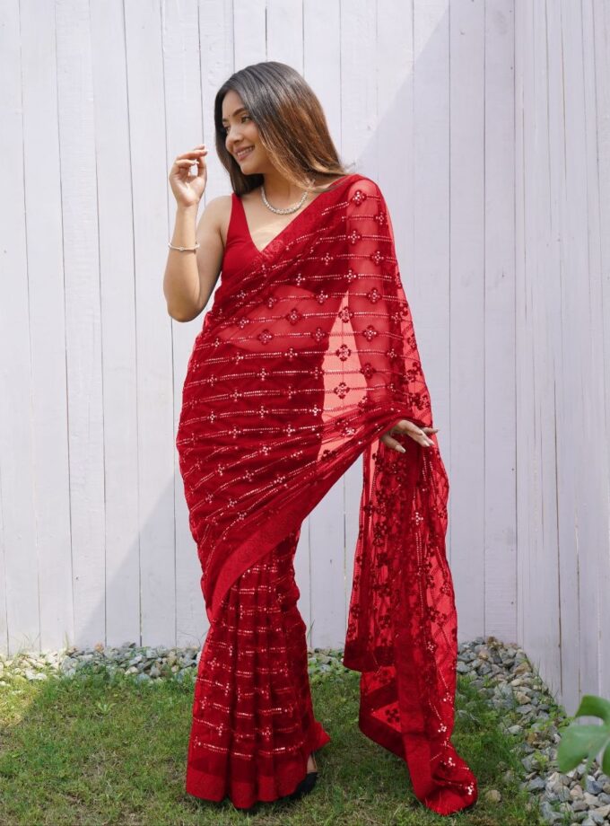 Madhurya Heavy Butterfly Net Saree with Fancy Diamond Work