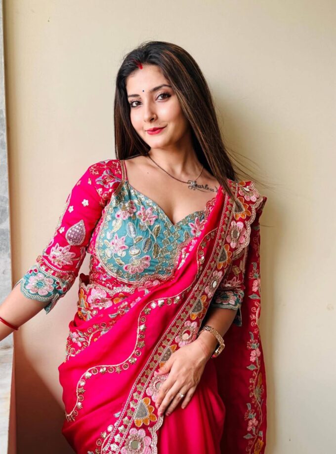 Designer Embroidery work Soft Rangoli Silk Saree