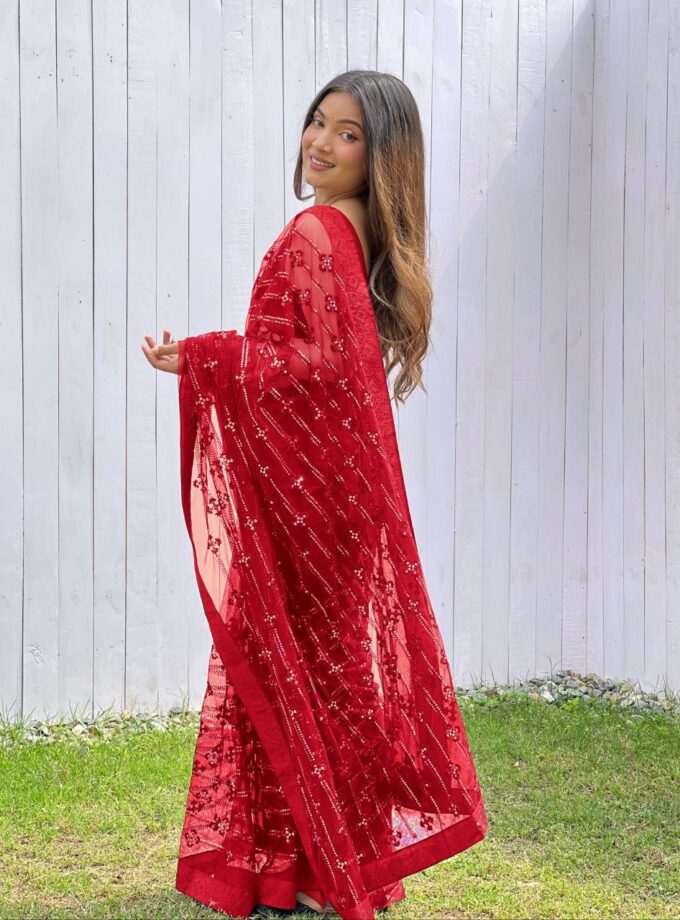 Madhurya Heavy Butterfly Net Saree with Fancy Diamond Work