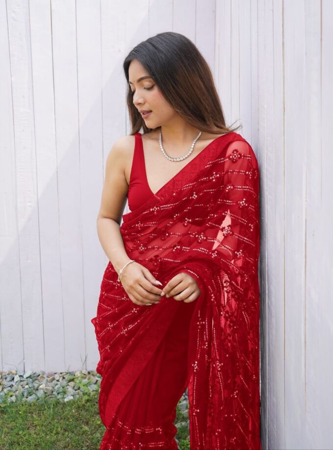 Madhurya Heavy Butterfly Net Saree with Fancy Diamond Work