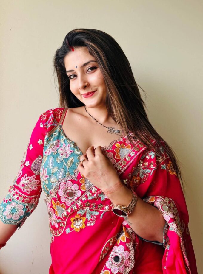 Designer Embroidery work Soft Rangoli Silk Saree
