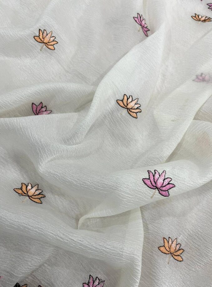 Solid Plain Saree with Malti Colour Thread work